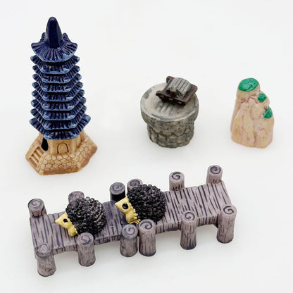 Cayway DIY Zen Garden Kit - Tabletop Zen Decor with White Sand, Model Trees, Desktop Garden for Home Office