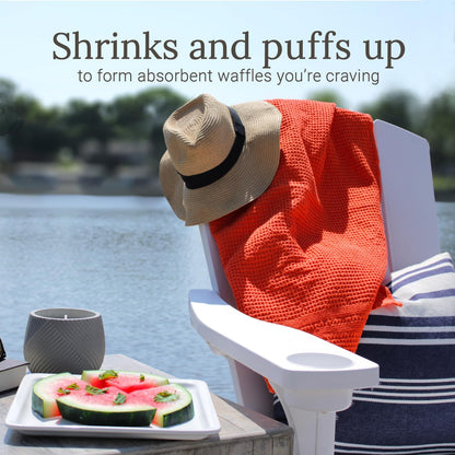 GILDEN TREE Waffle Bath Sheet Large Bath Towels Quick Dry Thin Body Towels, 40x80 Oversized Bath Towels for Adults, 2 Pack Bath Sheet Set, Classic Style (Bright Coral)