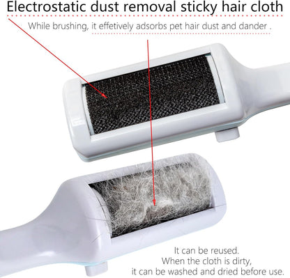 3 Packs Pet Hair Remover Roller Lint Brush and Reusable Lint Roller Dog & Cat Hair Remover for Rug, Furniture, Couch, Car, Carpet, Clothes and Bedding Multi-Surface Fur Removal Tool