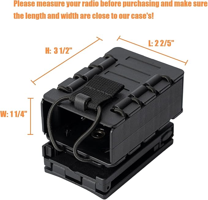 TACNEX Compact Radio Holster Polymer Walkie-Talkie Case w/Duty Belt/MOLLE Vest Clip Two Ways Radio Pouch Interphone Carrier Sheath for Police Law Enforcement Security Firefighter Rescue EMS EMT