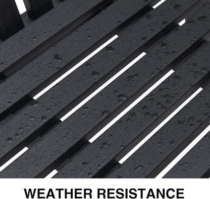 Psilvam Garden Bench, 2-Person Poly Lumber Patio Bench, All-Weather Outdoor Bench That Never Rot, Memorial Bench, Suit for Garden, Porch and Park (Black)