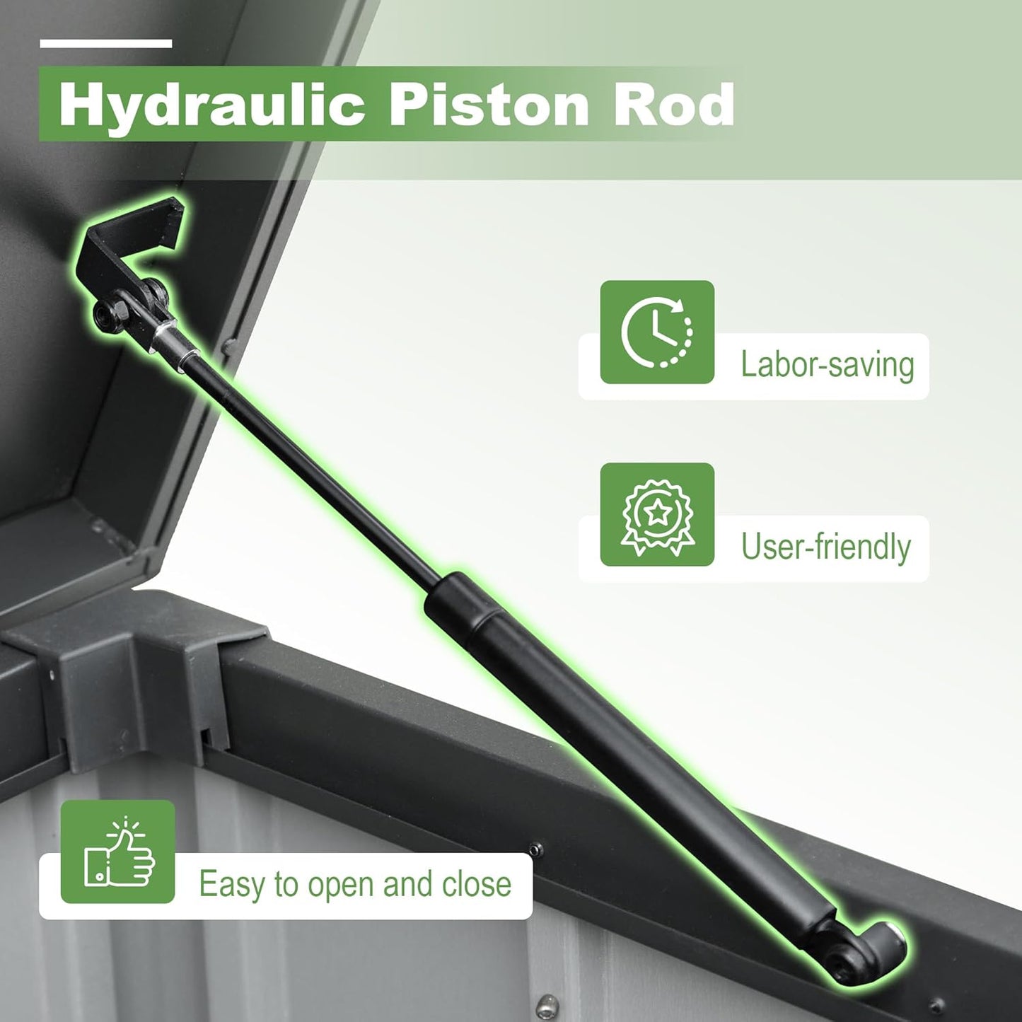 Domi 150 Gallon Deck Box, Outdoor Metal Lockable Storage Cabinet, Waterproof Steel Outdoor Bench with Lockable Lid, Side Handles & Rolling Casters for Outside Cushions, Pillows, Garden Tools, Grey