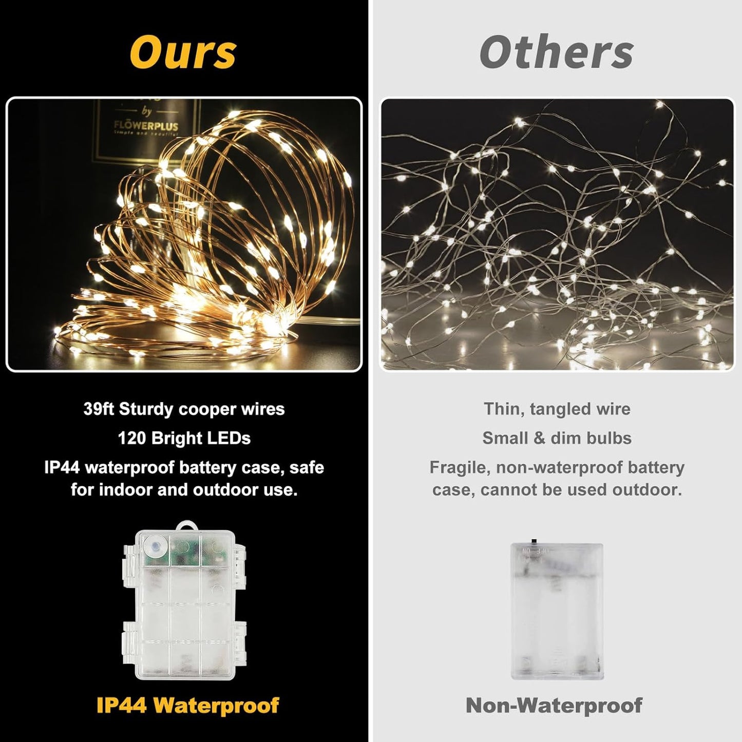 2Pack Battery Fairy Lights, Total 78Ft 240LED, Battery Operated Fairy Lights with Remote and Timer, RGB Color Changing String Lights/Twinkle Lights for Bedroom Indoor Christmas Decoration