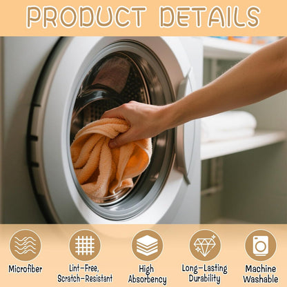 6 Pack Extra Large Microfiber Cleaning Cloths 20"x30", Lint-Free Reusable Towels for Home, Glass, Windows, Office, Kitchen, Bathroom – Mixed Color