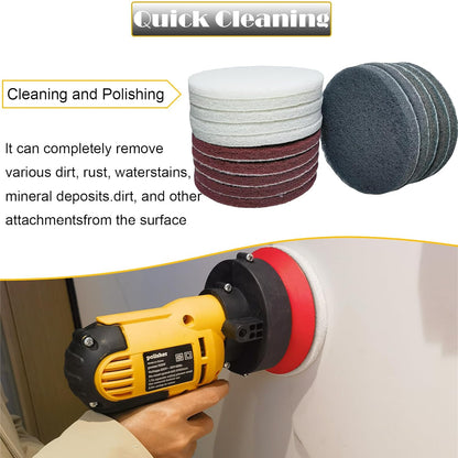 15 PCS 5 Inch Hoop and Loop Multipurpose Scrubber Scouring Pads - Flocking Scuff Pads, 400 800 2000 Grits Conditioning Discs Polishing Pads for Furniture Automotive Cleaning, Rust Removal