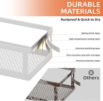 Over The Door Pantry Organizer, 8 Pack Spice Rack Wall Mounted & Hanging Storage Baskets Organizer Wall Mount, Large Capacity Metal Spice Shelf for Kitchen Cabinet, Bathroom, Shower, Home Decor