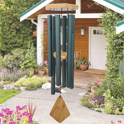 Wind Chimes Outdoor Deep Tone, 36 Inches Large WindChimes Outdoor Sympathy Windchime for Mom/Housewarming/Christmas, Garden Chimes for Outside Decoration. Green