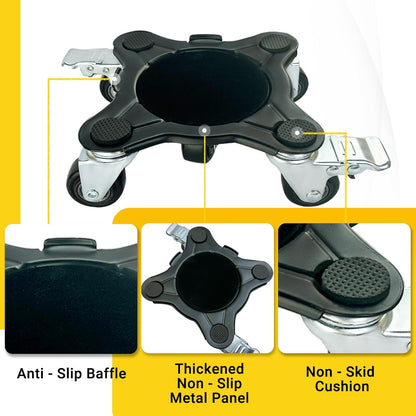 3306Lb Furniture Dolly Set, Furniture Movers with 5 Wheels Heavy Duty, Carbon Steel Panel Heavy Duty Dolly, 360° Rotation with Brake, Double Bearings, Furniture Lifter Move Tool