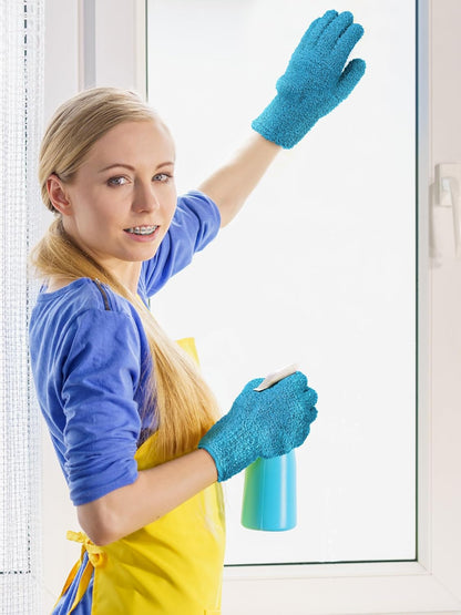 Patelai 3 Pairs Microfiber Plant Dusting Gloves Leaf Cleaning Gloves for Indoor Plants, Blinds, Furniture, House(Small,Reddish Violet, Blue, Purple)