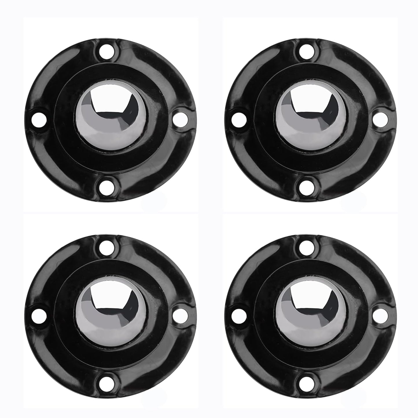 PlusRoc 4 Pack Anti-Rust Wheels Stainless Steel Self Adhesive Caster Wheels for Kitchen Appliance Rollers Sliders Mop Bucket, Load Capacity 28LBS Per Wheel for Furniture