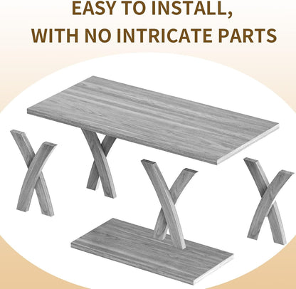 47” Wood Coffee Tables for Living Room Rustic Stands with Storage Shelf Grey Coffee Tables for Living Room Farmhouse Center Stands with Shelf Farmhouse Rectangle Center Table