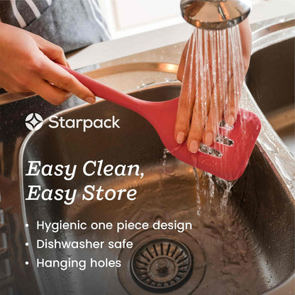 Starpack 'Like a Boss' XL Premium Silicone Cooking Utensils Set (6 Pcs) - Heat Resistant Kitchen Utensils 600°F - Non-Stick Silicone Utensil Set - Large Kitchen Utensils Set for Cooking & Serving