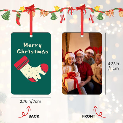 Personalized Christmas Ornaments with Photo - Custom Picture Text Ornaments for Christmas 2025, Customized Wood Xmas Tree Decor for Family, Mom, Dad, Friends, Loves