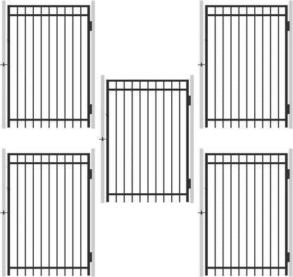 Fencer Wire Heavy Duty Flat Top Fence Gate - Pack of 5, 6FT Height x 4FT Width, Anti-Rust Steel for Outdoor Fencing Barrier, Decorative Garden for Residential, Yard, Pool, Patio