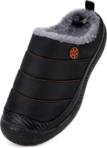 Womens Mens House Slippers Slip on Snow Winter Warm Fully Fur Lined Slippers Indoor Outdoor Shoes