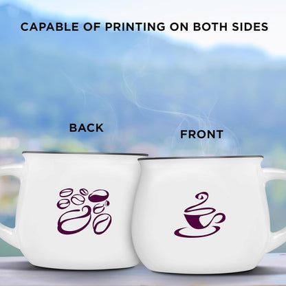 Custom Glazed Campfire Coffee Mugs 12 oz. Set of 10, Personalized Bulk Pack - Perfect for Coffee, Tea, Espresso, Hot Cocoa, Other Beverages - White