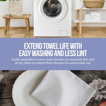 Flour Sack Towels| Tea Towel for Crafts| Kitchen Dish Cotton Blank Towel for Embroidery|Baking Bread Proofing Linen Cover| Thick Absorbent Quick Dry| 6 Pack 28"x28" White