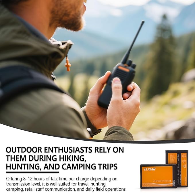 (5-Pack) 3.7V 1100mAh Li-ion Battery Replacement for Retevis RT22 RT22S RT15 RT19 LUITON LT-316 TIDRADIO TD-M8 Zastone X6 WLN KD-C1 Zeadio ZS-B1 Two-Way Radios