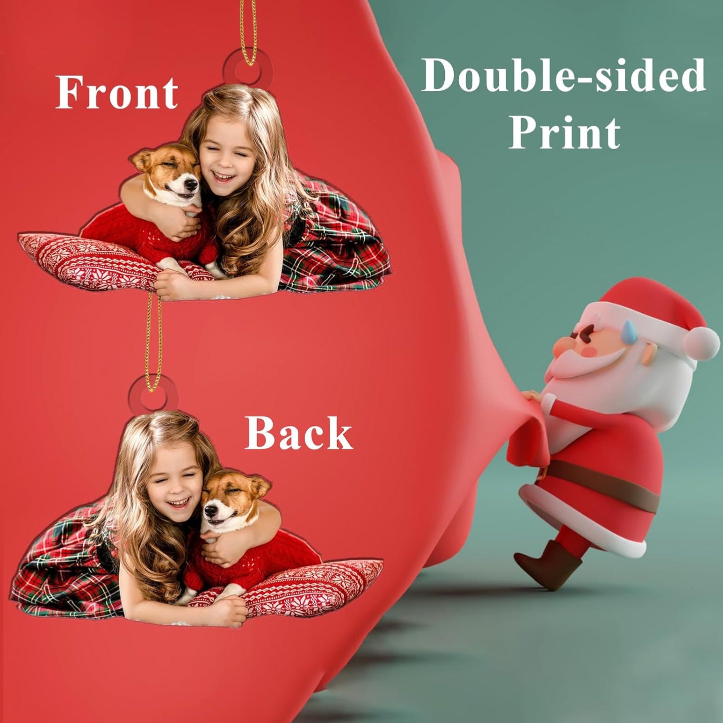 Personalized Christmas Ornaments 2025 w/Any Picture,Hanging Acrylic Custom Photo Ornament - Using My Own Photos - Picture Ornaments for Christmas Tree,Photo Pendant Customized Acrylic Pendant