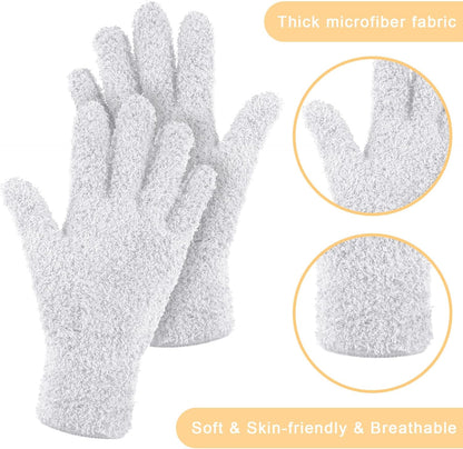 Bencailor 4 Pairs Microfiber Dusting Gloves Washable Reusable Cleaning Gloves Mittens for Plants House Cleaning Car Blinds