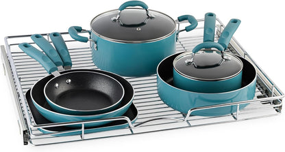 HOLDN’ STORAGE Pull Out Cabinet Organizer, Heavy Duty Caddy w/Lifetime Limited Warranty -26”W x 21”D - Requires At Least 27-1/4” Cabinet Opening, Steel Metal Cabinet Drawers Slide Out, Chrome