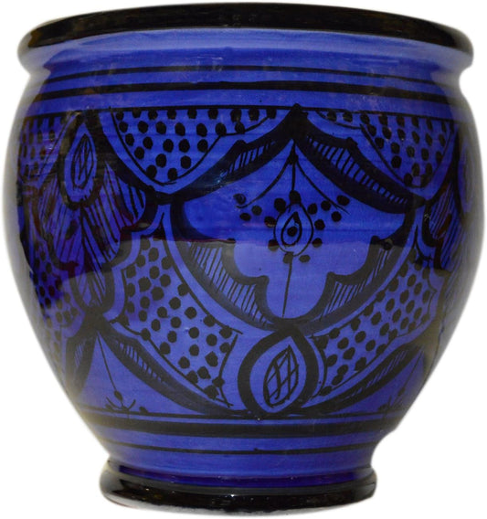 Treasures Of Morocco Flower Pot Moroccan Spanish Garden Drain Hole Ceramic Planter Handmade Multicolored
