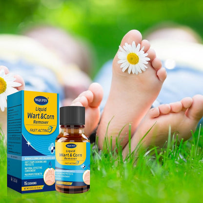 MQUPIN Liquid Corn Removers for Feet, Corn Remover for Toes-Fast Acting Liquid for Corn, Common and Plantar Removal-Safe Foot Care with Corn Cushions