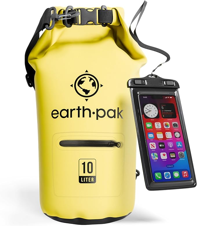 Earth Pak Waterproof Dry Bag with Zippered Pocket - Waterproof Dry Bag Backpack Keeps Gear Dry