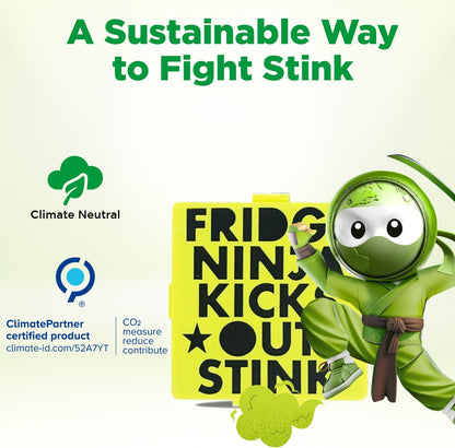 Fridge Ninja Compact Fridge Deodorizer (2 Pack) - More Effective Than Baking Soda - Compact Size Refrigerator Deodorizer Made of Activated Carbon