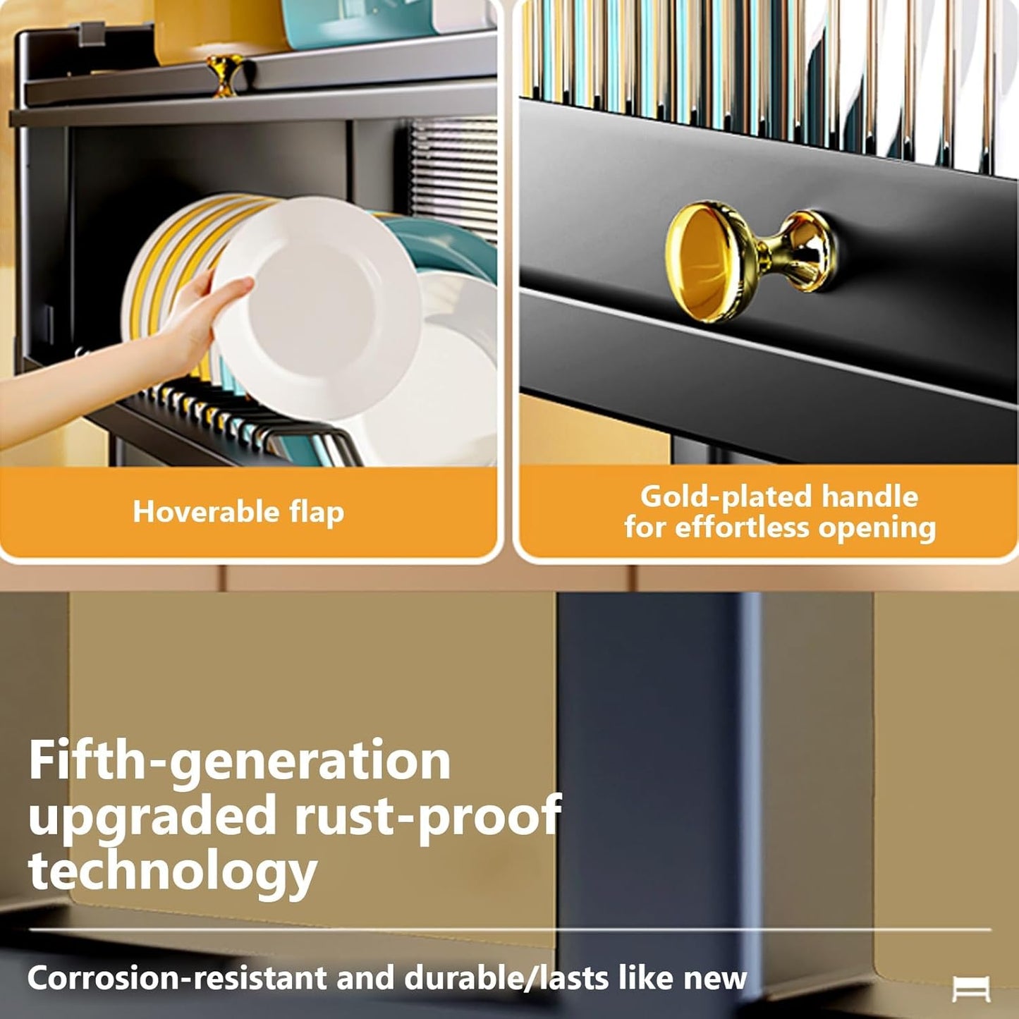 Kitchen sink rack dishwashing sink countertop dustproof cupboard storage multifunctional tableware storage drain rack double layer,KeepKitchen Sink Shlef Organized Space-Saving(White,85cm/33.5in)