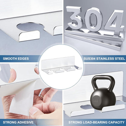 Wine Glass Holder Wine Glass Drying Rack Stainless Steel Hanging Stemware Rack Wall Mounted Adhesive Hanging Wine Glass Organizer Stemware Holder for Bar Restaurant Kitchen 2 Pack