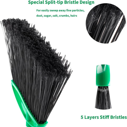 2 Pack Angle Broom, 55" Long Handle Heavy-Duty Indoor Outdoor Brooms, Household Commercial Floor Cleaning, for Sweeping Home, Kitchen, Office, Lobby, Deck, Garage, Patio, Shop (Green)
