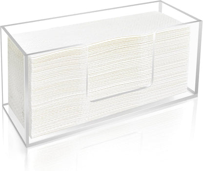 1Pack Acrylic Paper Towel Dispenser, Napkin Holder for Bathroom, Kitchen & Countertop – Paper Towel Holder Z-Fold/C-Fold/Multi-Fold Holder, Shatter-Resistant & Space-Saving (1)