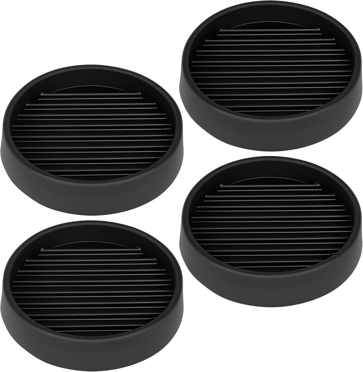 Non Slip Furniture Pads, 2.5” Round Rubber Caster Cups, 4 Pcs Furniture Coasters, Anti-Slip Gripper, Anti Slide Furnitures Feet Floor Protectors for Bed Couch Stoppers - Black