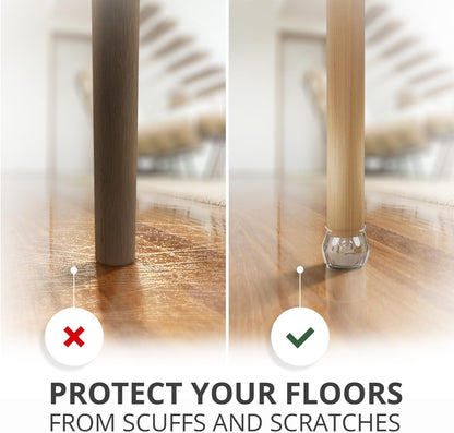 X-Protector Silicone Chair Leg Floor Protectors with Non-Slip Bottom - 16 PCS - Anti-Slip Chair Leg Covers - Non-Skid Furniture Leg Caps - Furniture Pads for 1.4-1.8" Round & 1.1-1.4" Square Legs!