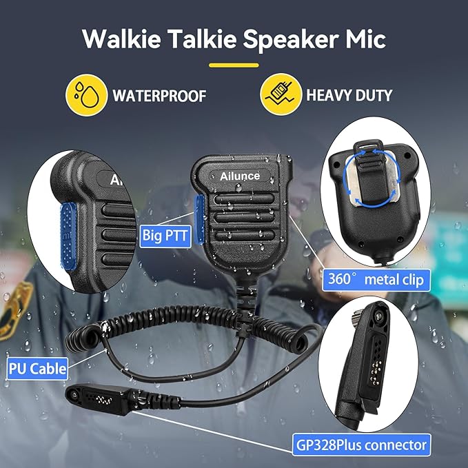 Retevis RT48 Waterproof Walkie Talkies with Mic,Heavy Duty 2 Way Radio,Professional/Business Two Way Radio with 6 Way Charger,IP67, VOX,SOS Alarm,1200mAh,for Construction Manufacturing Outdoor(6Pack)