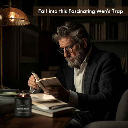 Pine & Clove Candle | Candles for Men - Masculine Candle, Soy Candles for Home Scented, Manly Scented for Home - Gifts for Men -7oz Black Jar