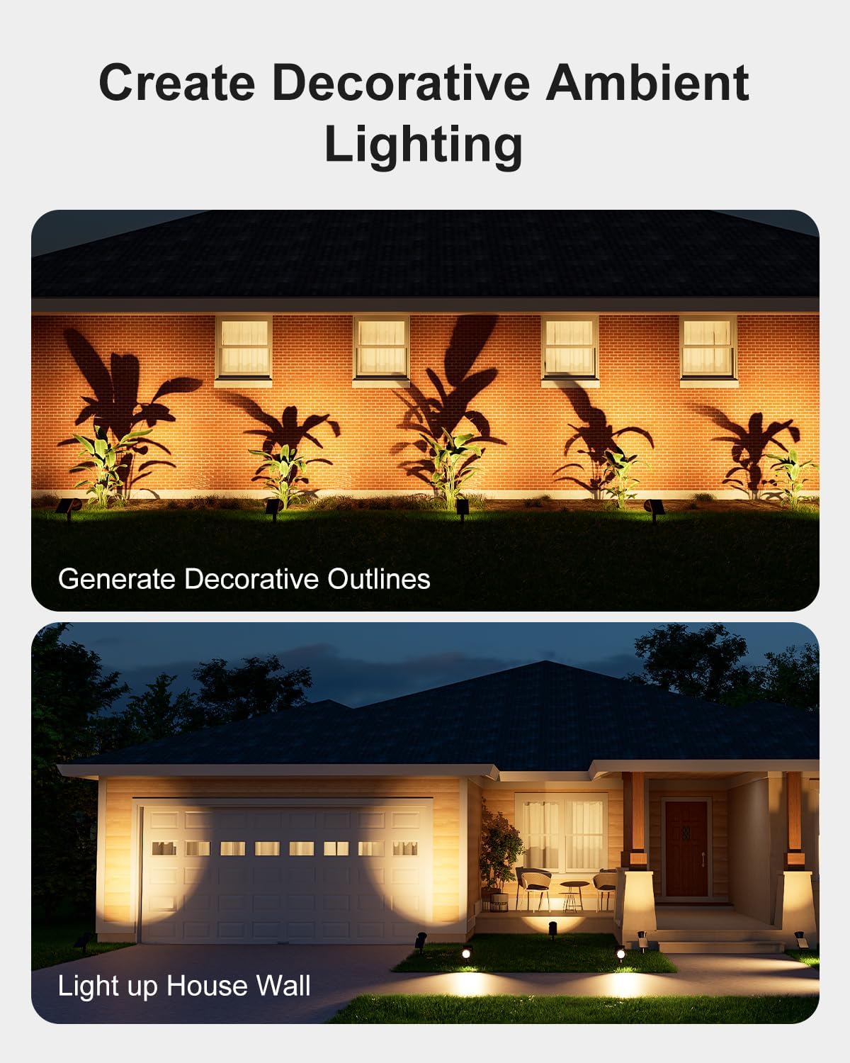 Solar Spot Lights Outdoor Waterproof for Flag, Tree, Plant, Sign, Statue, Mailbox, Bright LED Outside Landscape Flood Spotlights for Ambient Uplighting Yard, Garden, House, Backyard, Patio, Pathway