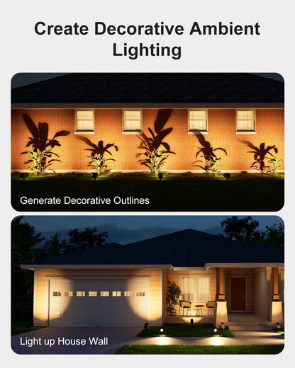 Solar Spot Lights Outdoor Waterproof for Flag, Tree, Plant, Sign, Statue, Mailbox, Bright LED Outside Landscape Flood Spotlights for Ambient Uplighting Yard, Garden, House, Backyard, Patio, Pathway
