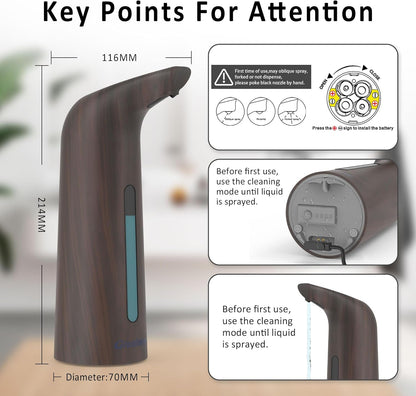 Convenient Automatic Soap Dispenser,4 Adjustable Levels Touchless Hand Sanitizer Pump with Infrared Sensor, 400 ml Countertop Electric Soap Dispenser for Bathroom,Kitchen