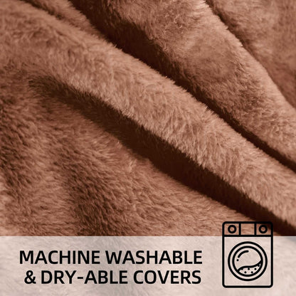 Bean Bag Chair 3Ft, Memory Foam Filled, Large Beanbag Chairs for Adults and Teens, Soft Sofa with Removable Flannel Cover, Round Couch for Living Room Bedroom College Dorm (Coffee, 3FT-36×36"×24")