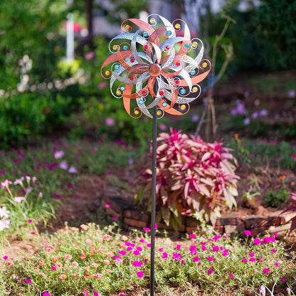 DREAMYSOUL Large Wind Spinner Outdoor, 20 Inches Dia Vintage Metal Windmills, Kinetic Wind Spinners & Sculpture for Yard and Garden