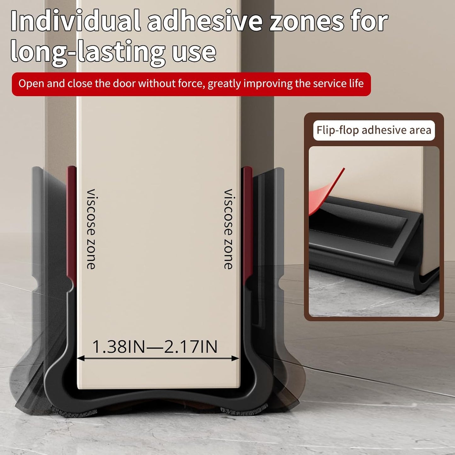 New Upgrade 36.6 inch Under Door Draft Stopper Free Cutting Length， for Bottom of Door，Under Door Noise Stopper White