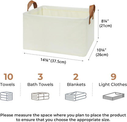 GRANNY SAYS Storage Baskets for Shelves, Closet Organizer Bins, Clothes Storage Bins with Metal Frame, Large Baskets for Organizing and Storage, Collapsible, Ivory, 2-Pack