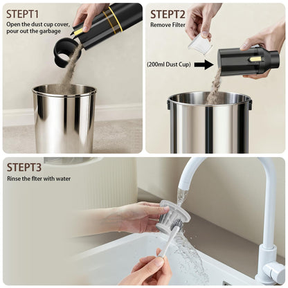 Cros 4-in-1 Mini Cordless Vacuum Cleaner, 21kPa Powerful Suction, Portable Handheld Vacuum for Car & Home, Type-C Rechargeable, Compact & Lightweight