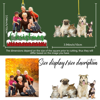 Personalized Christmas Ornament 2025, Photo Acrylic Customized Family Baby's Frist Christmas Ornament with Picture for Xmas Tree Decor Custom Gifts -Style4