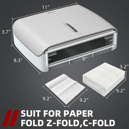 Multifold Paper Towel Dispenser Wall Surface Mounted Compatible with Manual Z Fold C Folded Tri Fold Dispensing for Home Bathroom Case of 3 Dispenser