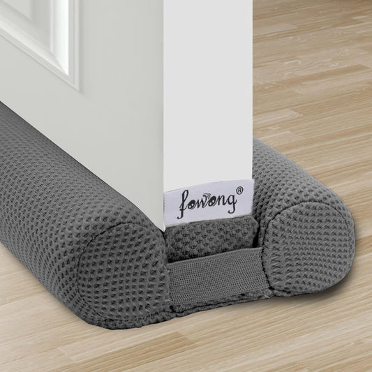 fowong Under Door Draft Stopper 32 Inch Adjustable Draft Stopper for Bottom of Door, Soundproof Window Breeze Blocker, Grey