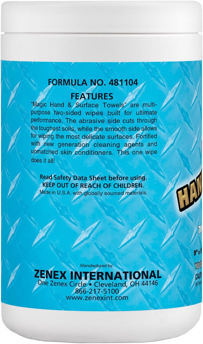 Magic Heavy Duty Cleaning Wipes - Dual Sided Hand & Surface Shop Towels | Professional-grade Cleaning | Waterless | Moisturizing | Cleans Grease, Oil, Dirt, & more (6 Pack | 420 Sheets Total)