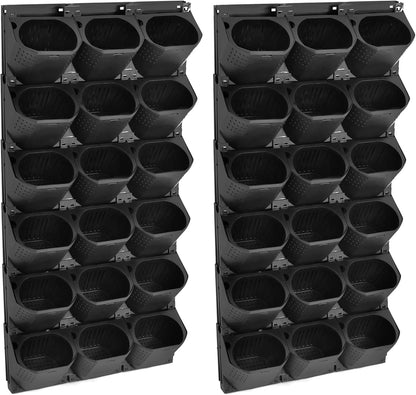 Self Watering Wall Planter | 36 Pots Vertical Garden Planter for Indoor Plants | wall-Mounted Stackable Wall planter | Hanging Plant Flower Pot Holder | 10.56 Fl Oz Each Individual Pot | Black